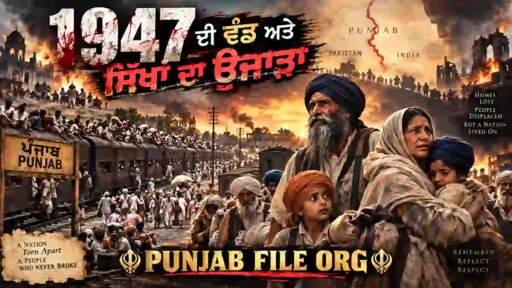 1947 ਦੀ ਪੰਜਾਬ ਵੰਡ ਅਤੇ ਸਿੱਖਾਂ ਦੇ ਉਜਾੜੇ ਨਾਲ ਸੰਬੰਧਿਤ ਫੀਚਰਡ ਤਸਵੀਰ