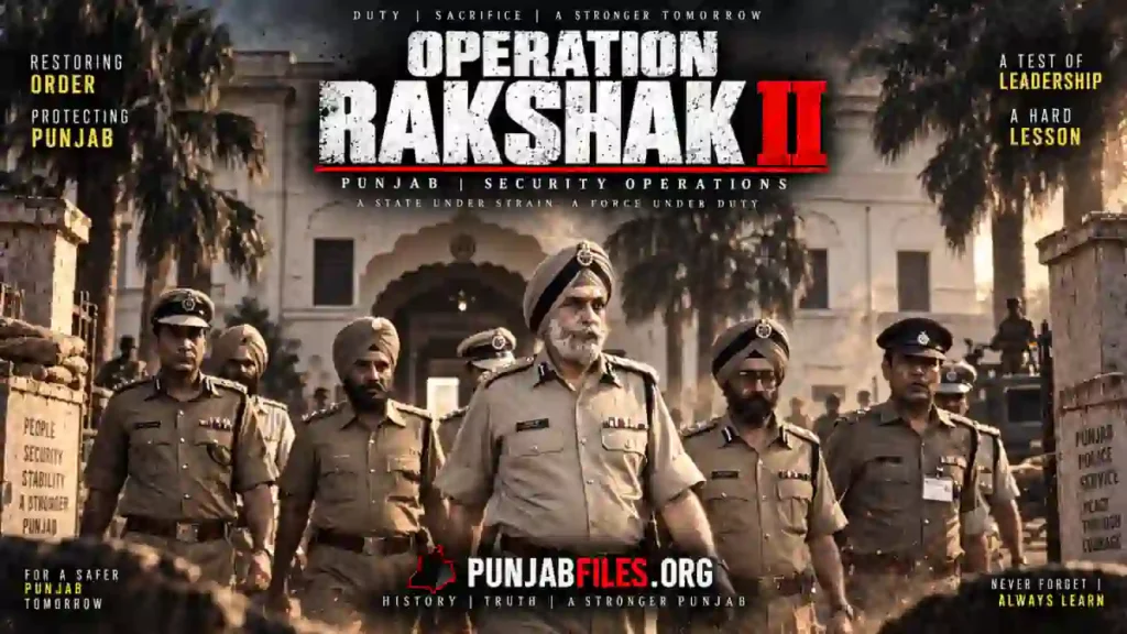 ਆਪ੍ਰੇਸ਼ਨ ਰਕਸ਼ਕ-2 ਦੇ ਸਿਰਲੇਖ ਵਾਲੀ ਤਸਵੀਰ, ਜਿਸ ਵਿੱਚ ਪੁਲਿਸ ਵਰਦੀ ਵਿੱਚ ਅਧਿਕਾਰੀਆਂ ਦਾ ਇੱਕ ਸਮੂਹ ਇਮਾਰਤ ਦੇ ਸਾਹਮਣੇ ਤੁਰਦਾ ਦਿਖਾਇਆ ਗਿਆ ਹੈ