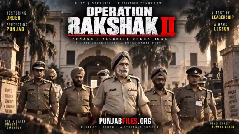 ਆਪ੍ਰੇਸ਼ਨ ਰਕਸ਼ਕ-2 ਦੇ ਸਿਰਲੇਖ ਵਾਲੀ ਤਸਵੀਰ, ਜਿਸ ਵਿੱਚ ਪੁਲਿਸ ਵਰਦੀ ਵਿੱਚ ਅਧਿਕਾਰੀਆਂ ਦਾ ਇੱਕ ਸਮੂਹ ਇਮਾਰਤ ਦੇ ਸਾਹਮਣੇ ਤੁਰਦਾ ਦਿਖਾਇਆ ਗਿਆ ਹੈ