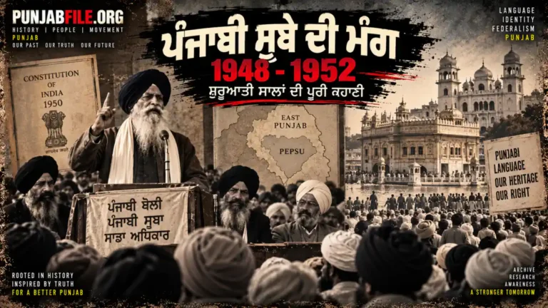 ਪੰਜਾਬੀ ਸੂਬੇ ਦੀ ਮੰਗ ਦੇ ਸ਼ੁਰੂਆਤੀ ਸਾਲਾਂ ਬਾਰੇ ਇਤਿਹਾਸਕ ਲੇਖ ਦਾ ਮੁੱਖ ਚਿੱਤਰ
